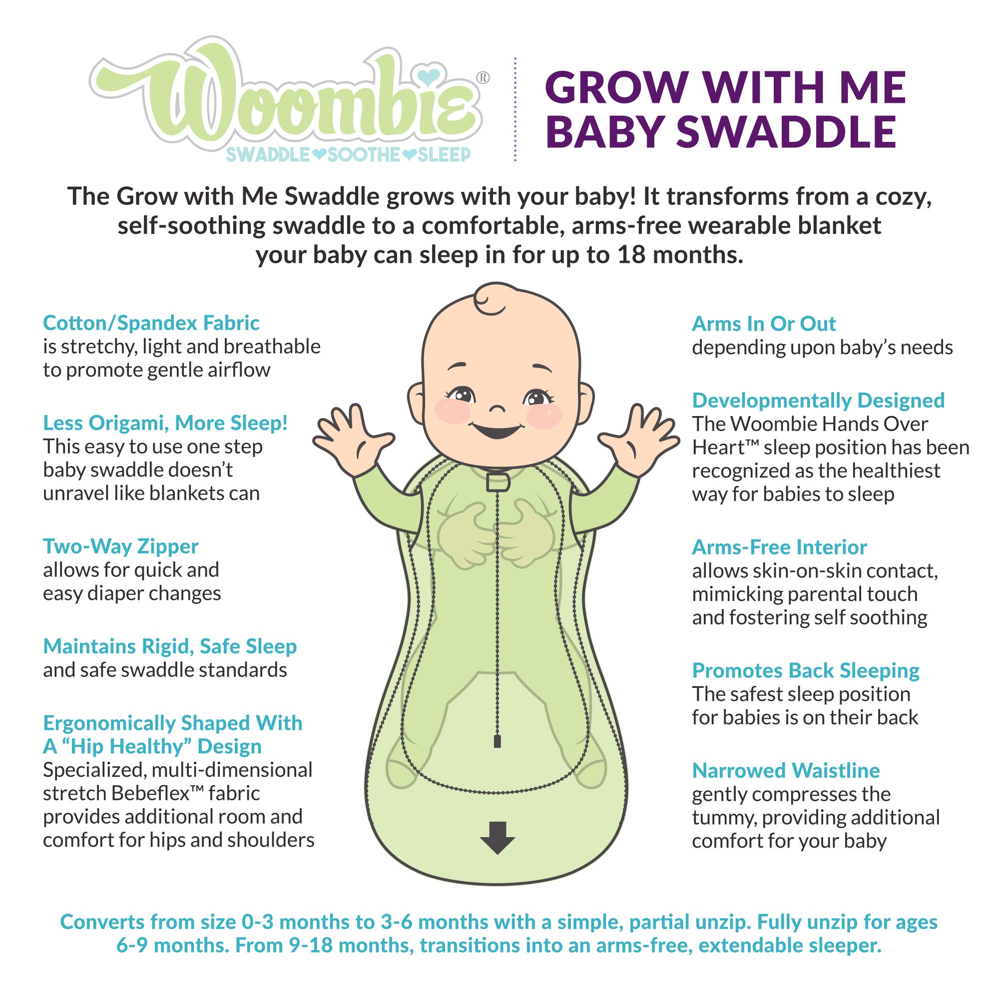 Woombie Grow with Me Air Saco de Dormir para Bebé, Saco de - Imagen 3