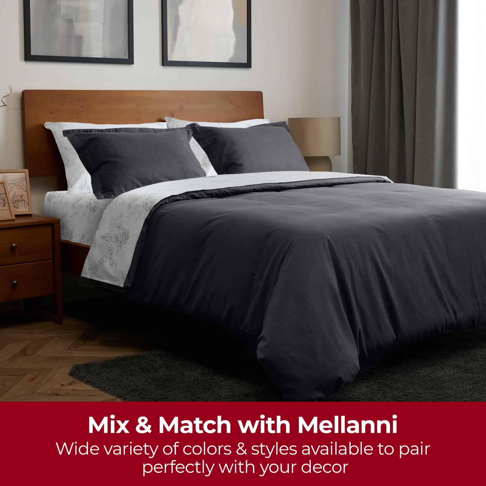 Juego de sábanas de franela Mellanni - 4 -Plumas Florales - Imagen 7