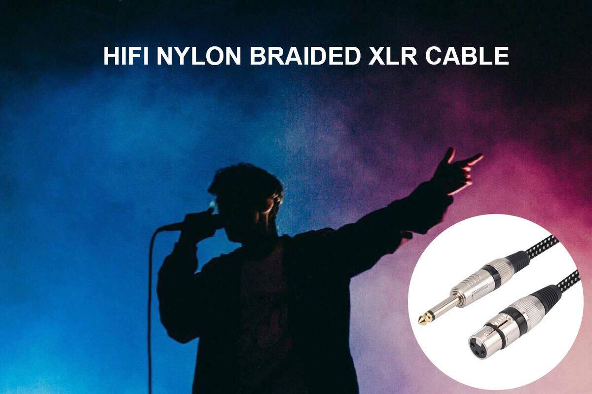 KINXIYU Cable XLR Hembra a 1/4 Pulgada TS 50 FT, Trenzado - Imagen 8