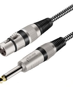 Cable XLR Hembra a 1/4 Pulgadas TS 30 FT, Trenzado de Nylón