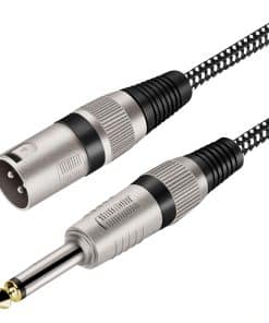 Cable XLR Macho a 1/4 Pulgada TS 50 FT, Trenzado de Nailon