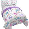 Jay Franco Unicorn Rainbow 4 Piezas Juego de Cama Twin -