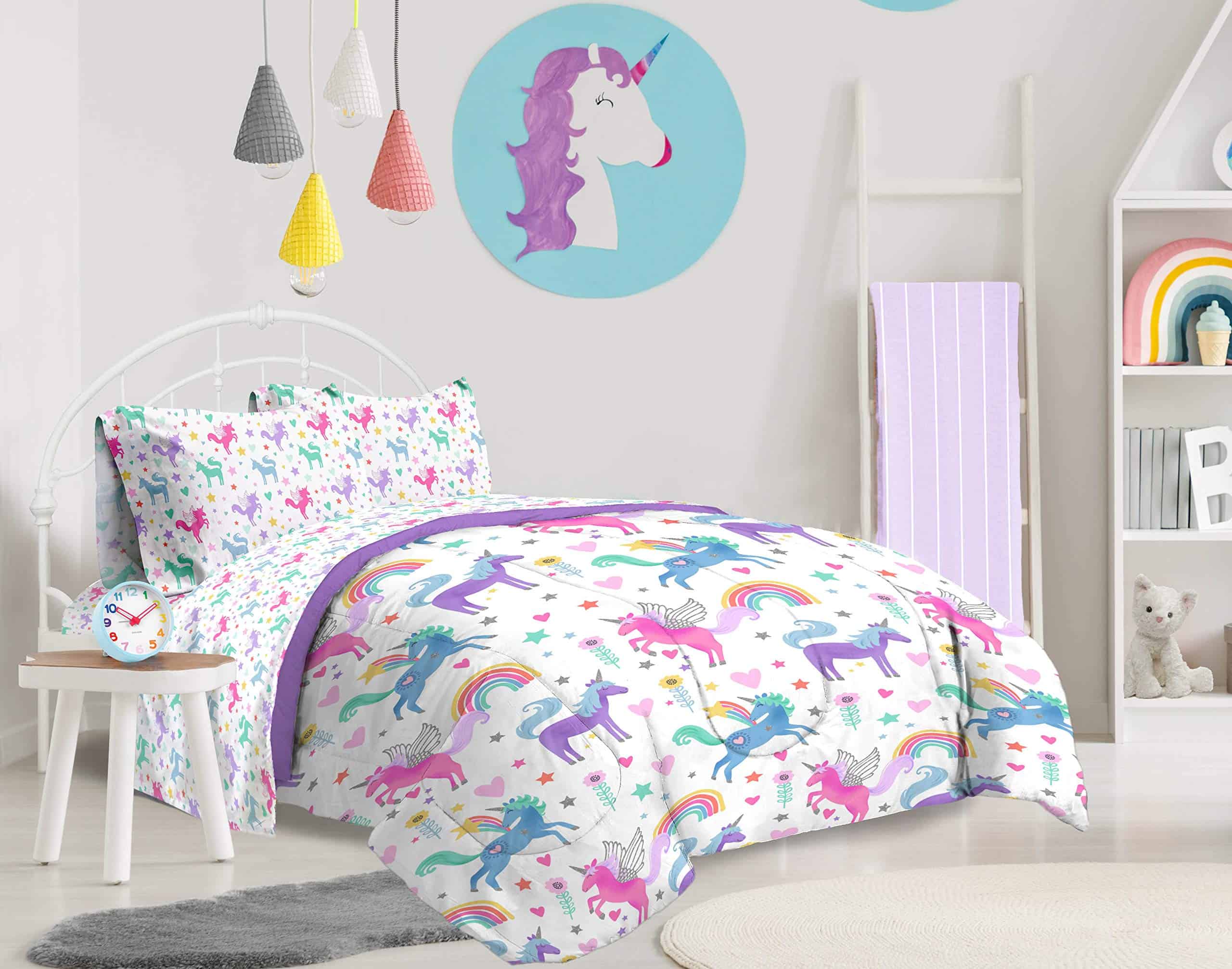 Jay Franco Unicorn Rainbow 4 Piezas Juego de Cama Twin - - Imagen 7