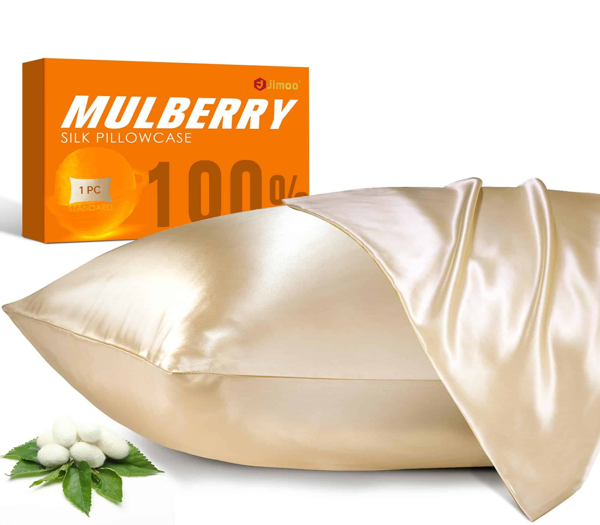 Funda de Almohada 100% Seda de Morera para -Beige