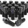 20 Pcs M14 x 1.5 14 x 1.5 Thread Acorn Seat -Black