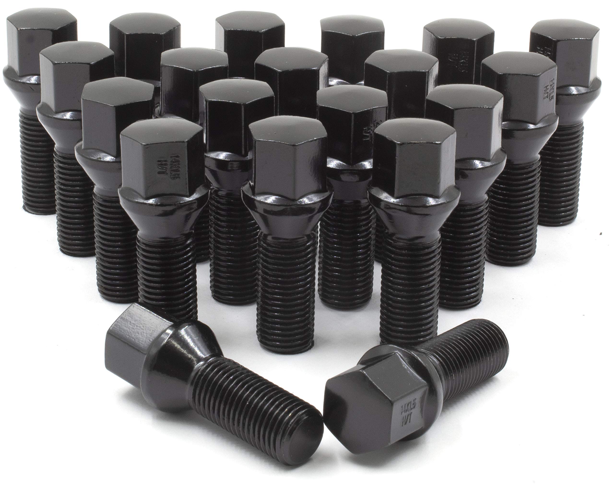 20 Pcs M14 x 1.5 14 x 1.5 Thread Acorn Seat -Black