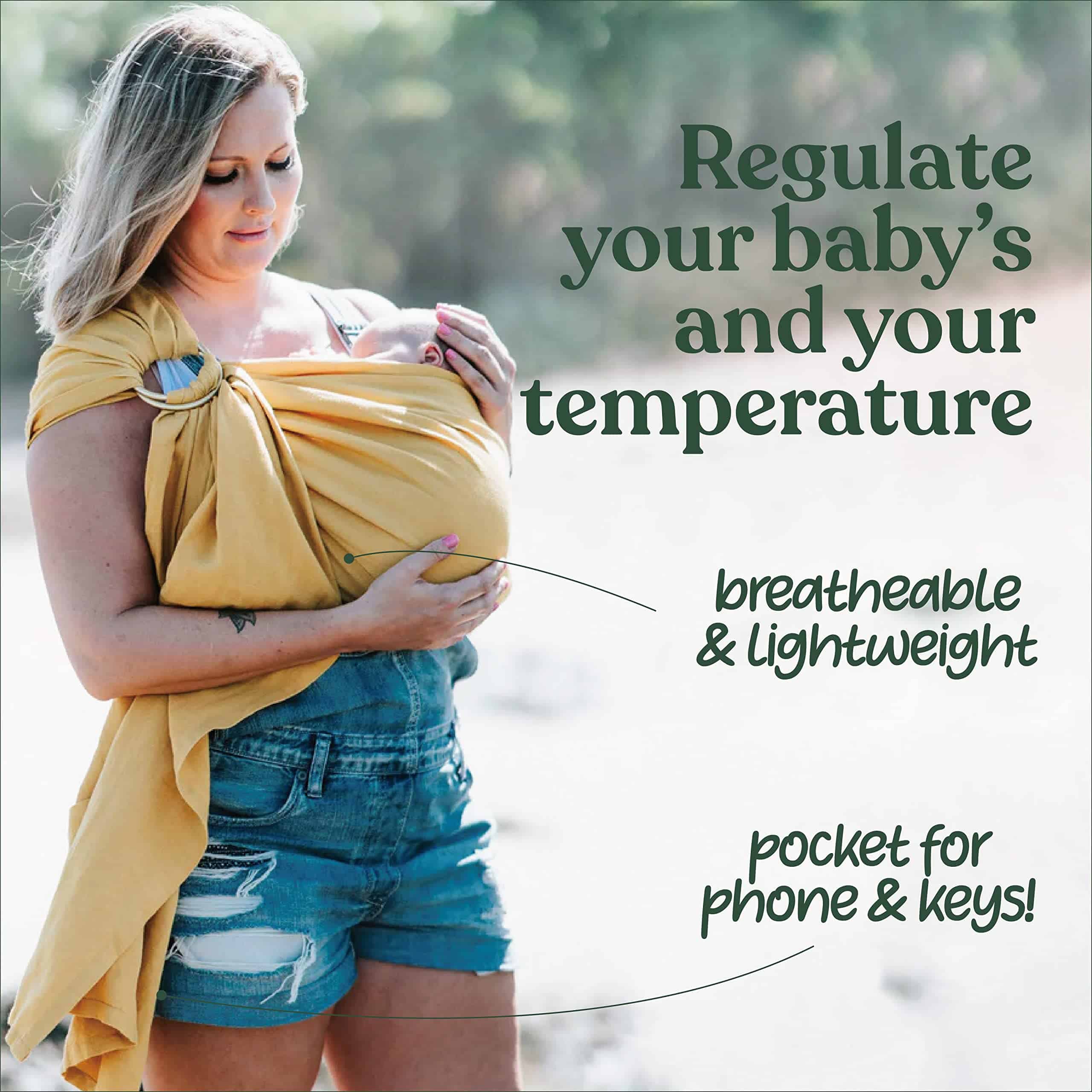 Porta Bebé Nalakai Ring Sling. Ecológico, Suave Fular para - Imagen 7