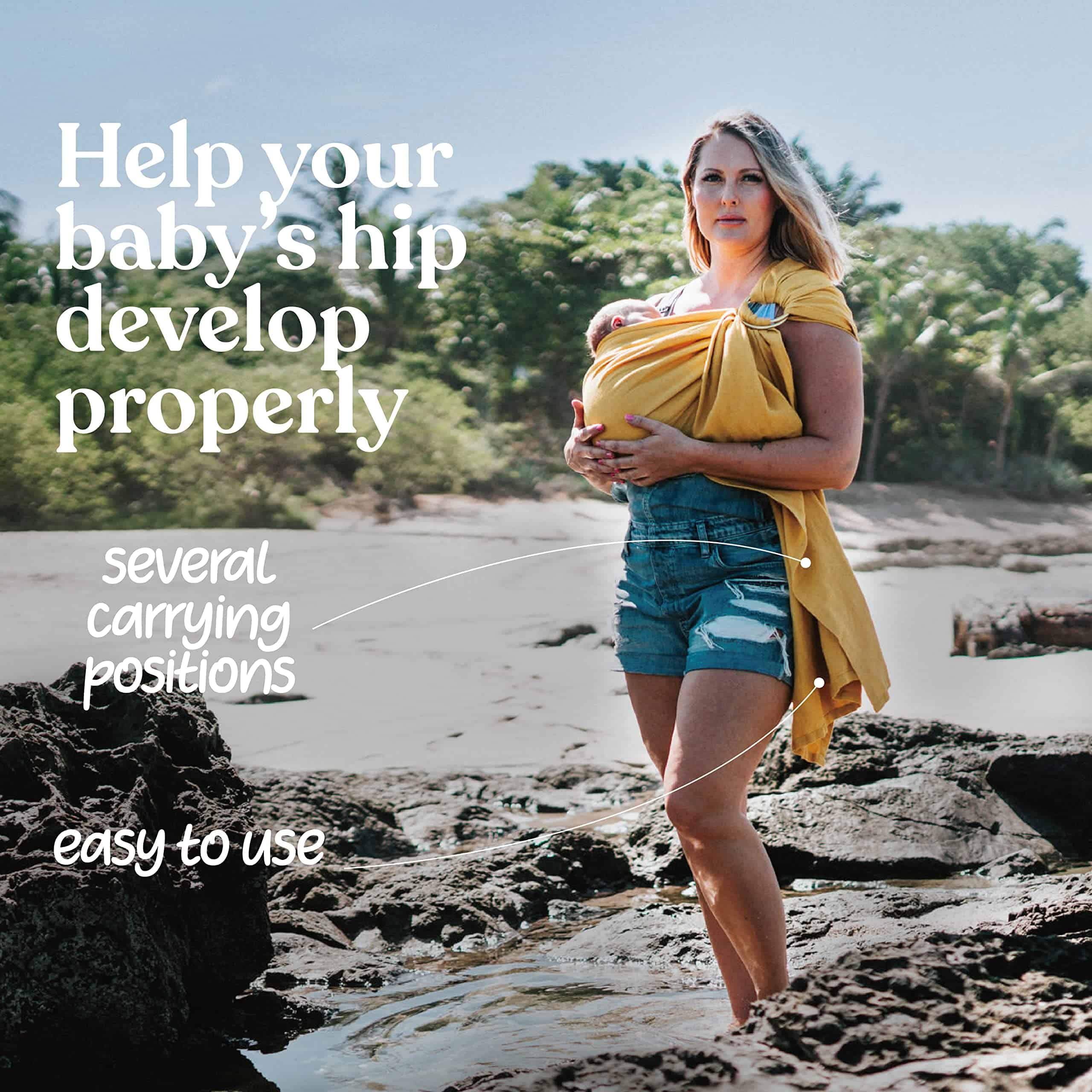 Porta Bebé Nalakai Ring Sling. Ecológico, Suave Fular para - Imagen 4