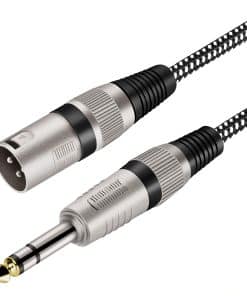 Cable XLR Macho a 1/4 Pulgada TRS 30 FT, Trenzado de Nylon