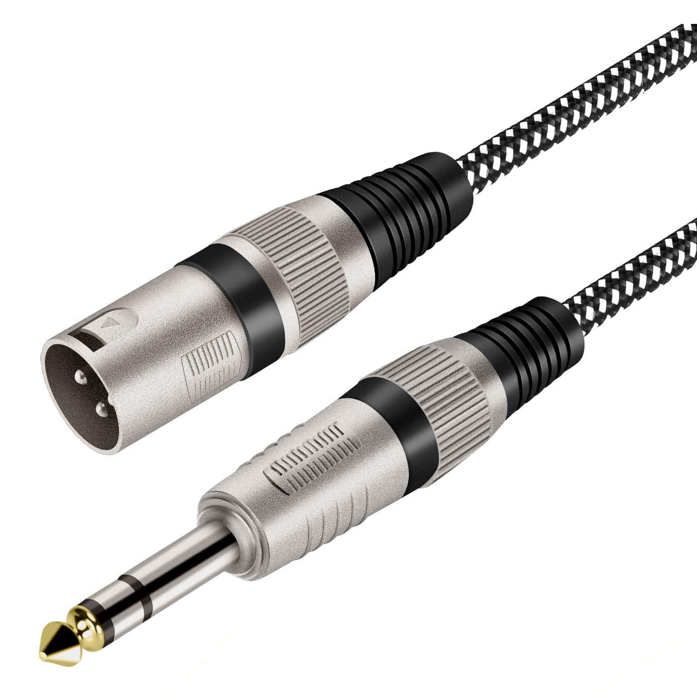 Cable XLR Macho a 1/4 Pulgada TRS 30 FT, Trenzado de Nylon
