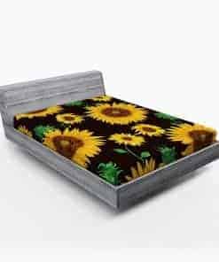 Sábana Ajustable Lunarable Girasoles, Tonos Terrosos