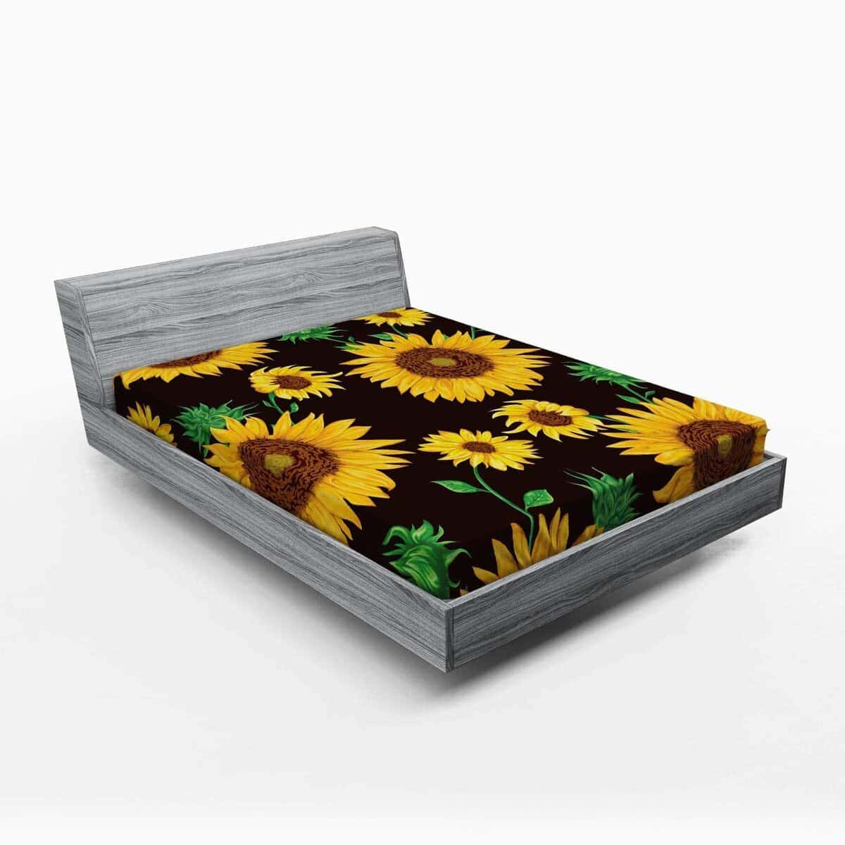 Sábana Ajustable Lunarable Girasoles, Tonos Terrosos