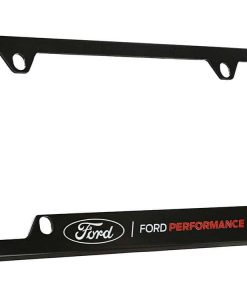 Portaplacas de metal negro recubierto con la marca Ford