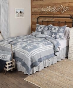 Conjunto de Edredón de Estrella Ninepatch en Azul Denim VHC