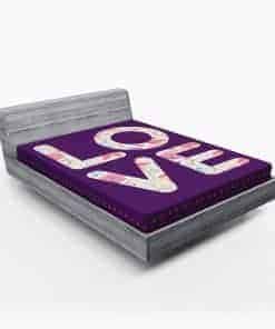 Sábana Ajustable Lunarable Purple Tulip, Letras de Amor con