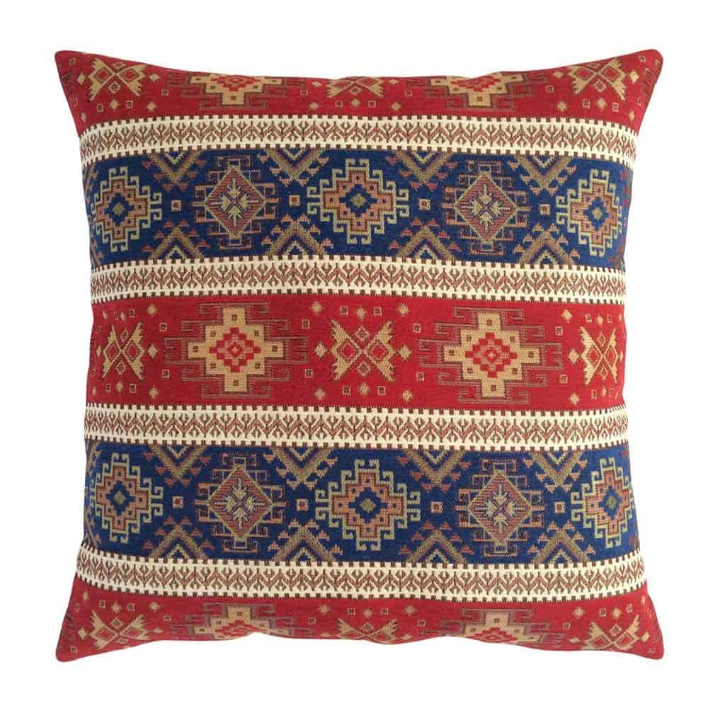 Funda de cojín decorativa Pillowerus Kilim Roja y Azul - 20