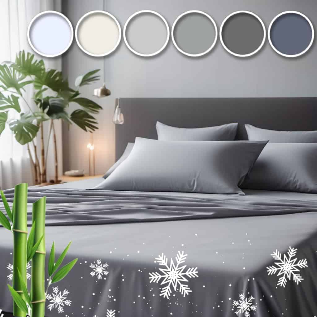 Juego de sábanas de bambú de viscosa para cama Queen - 100%