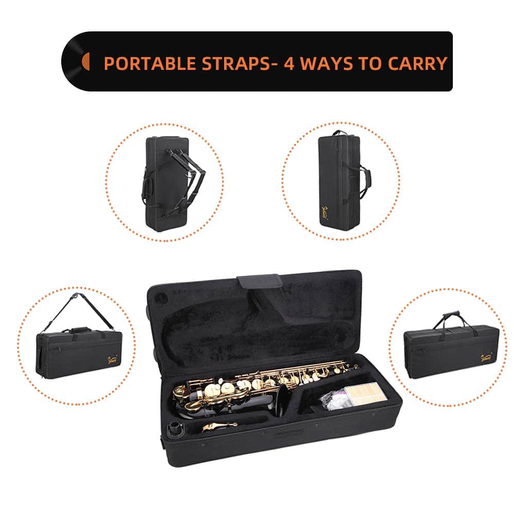 Kit de saxofón Glarry Student Alto Eb E-flat en Oro Lacado - Imagen 6