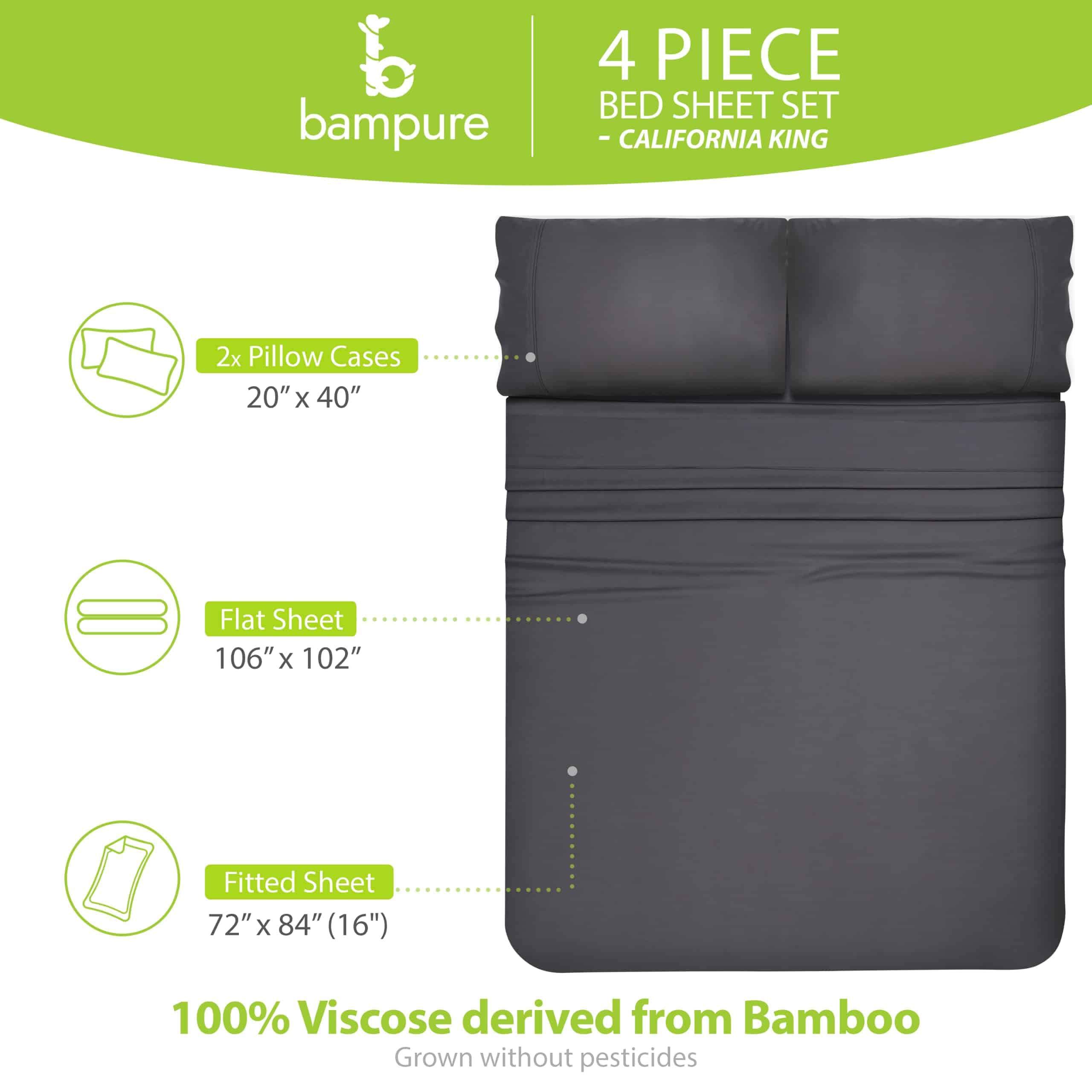 Juego de sábanas California King BAMPURE - 100% Viscosa - Imagen 5