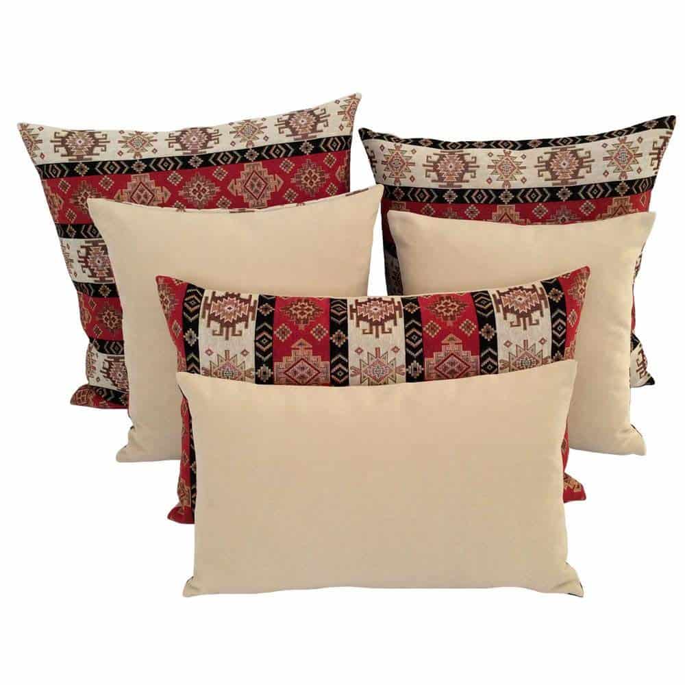 Fundas de cojín grandes Pillowerus Rojo y Crema Kilim - 22 - Imagen 4