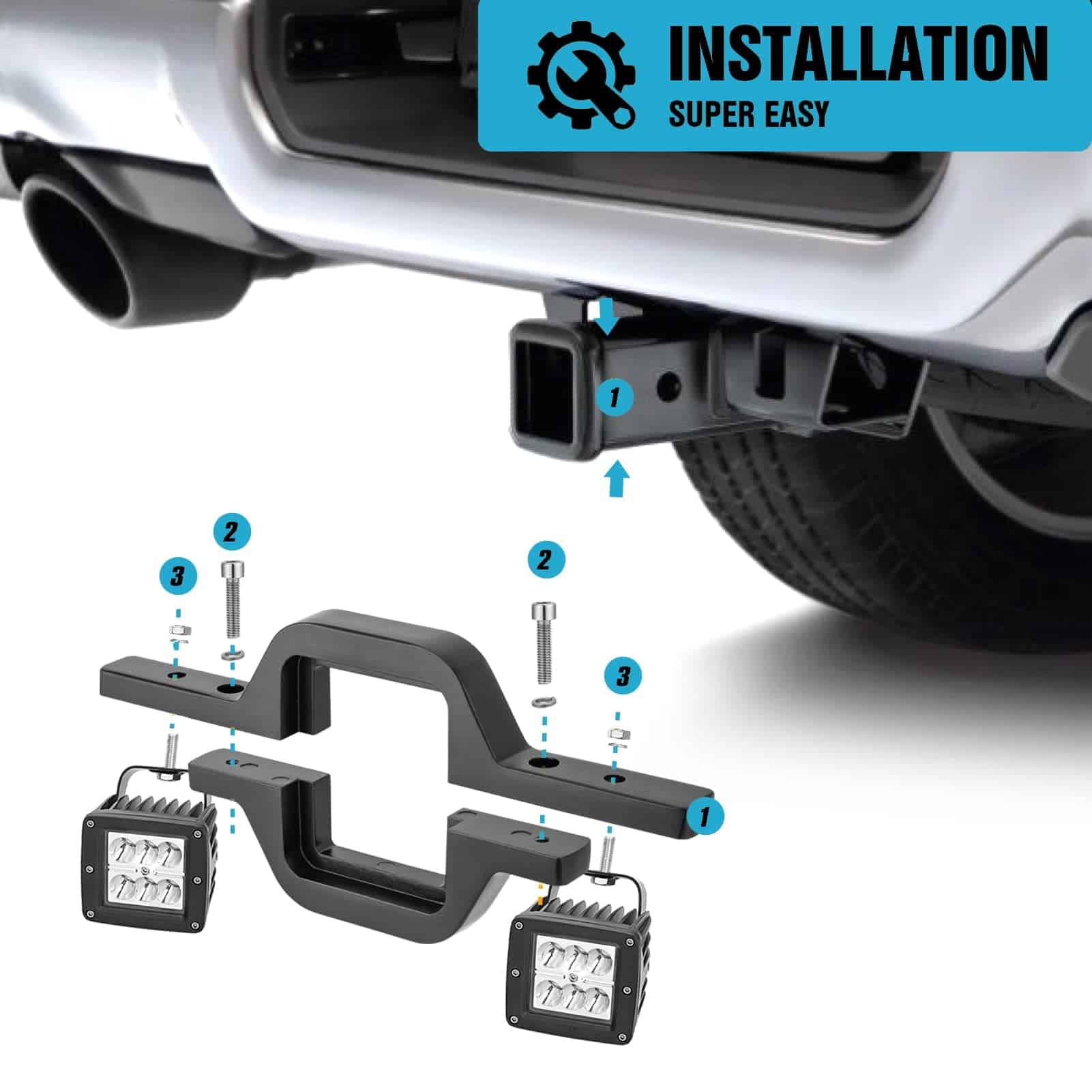 DaSen 2X 24W Luces LED Traseras de Trabajo de Respaldo y - Imagen 6