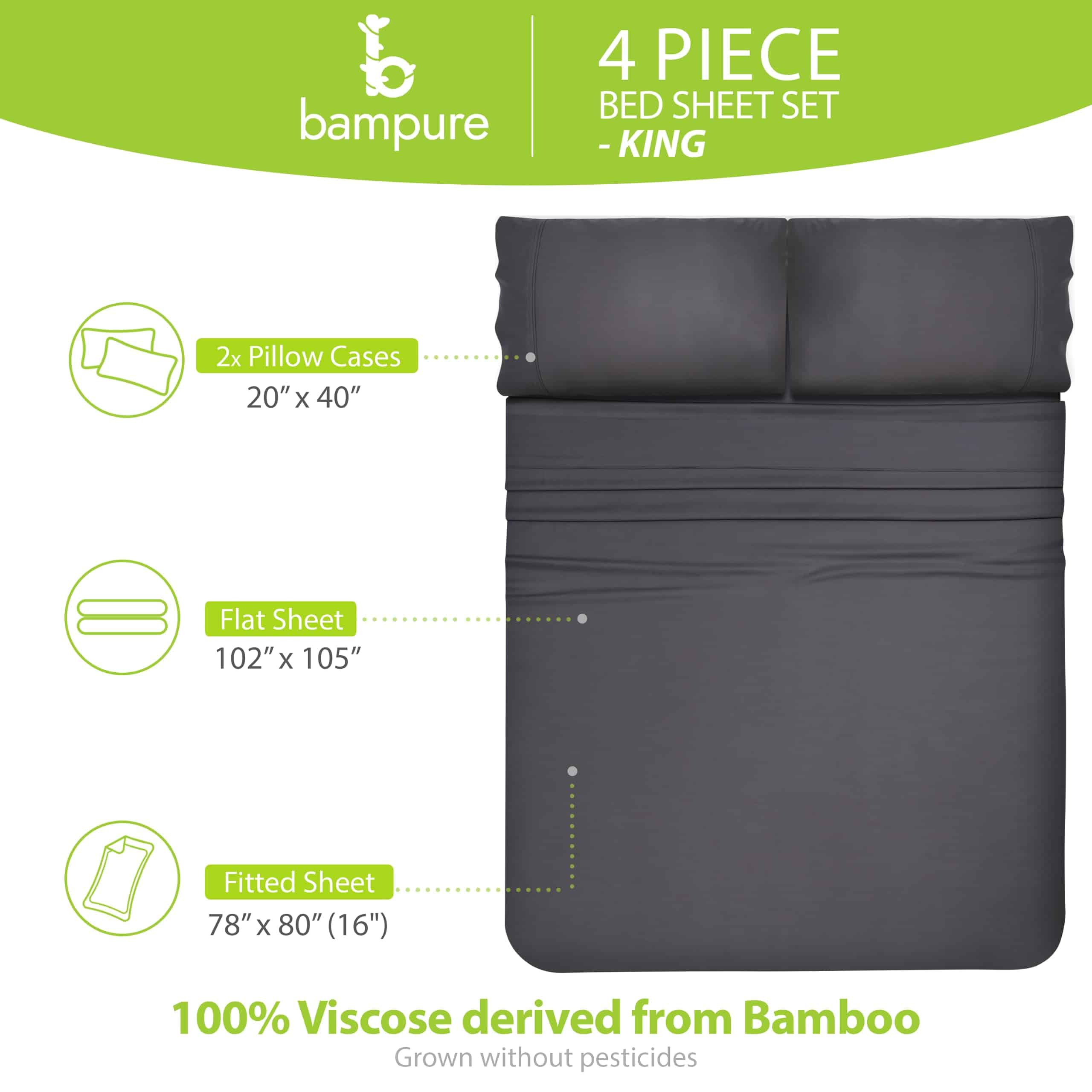 Juego de sábanas king de la serie de lujo -Gris carbón - Imagen 5
