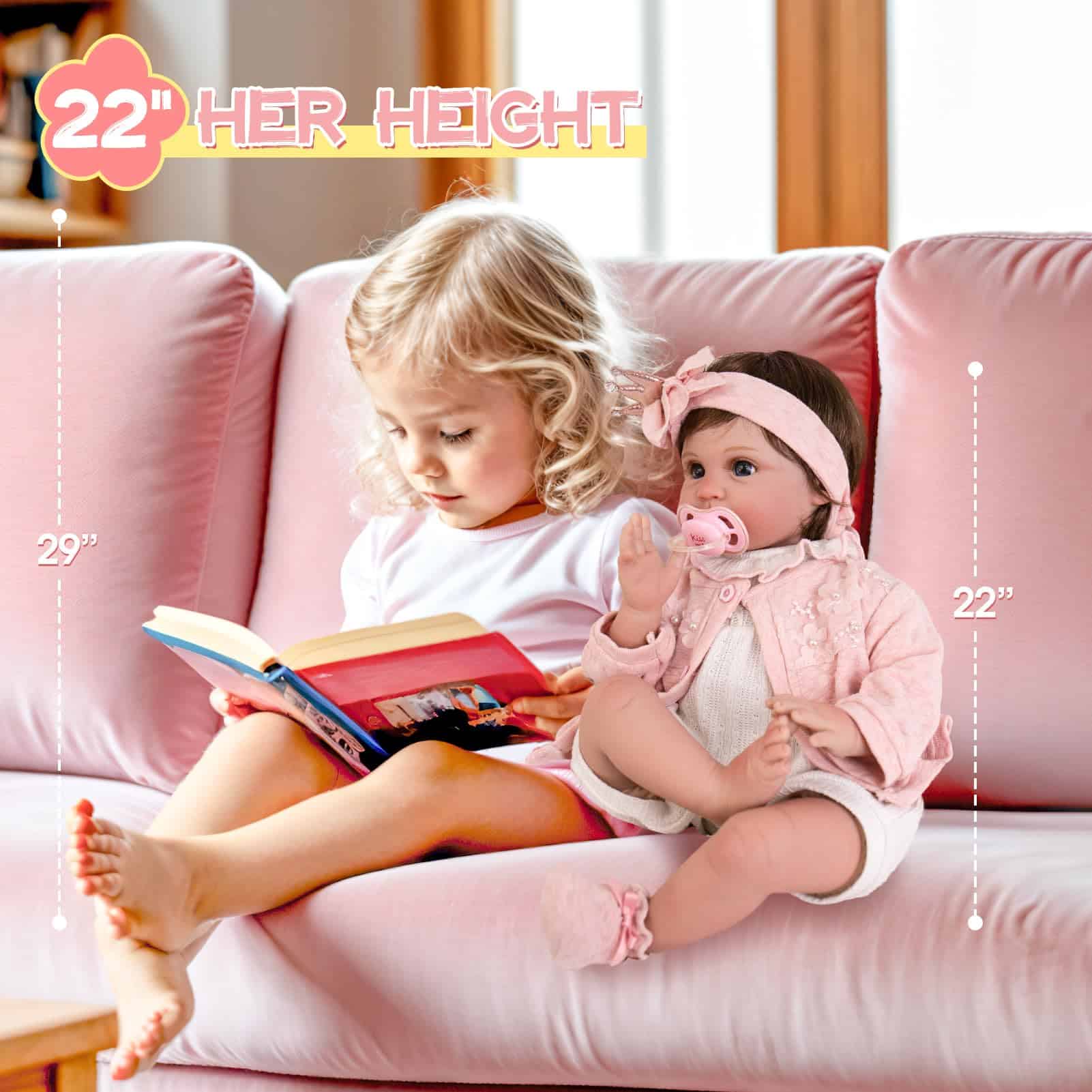 Muñeca Bebé Reborn Aori - Muñeca Realista de Niña de 22 - Imagen 8