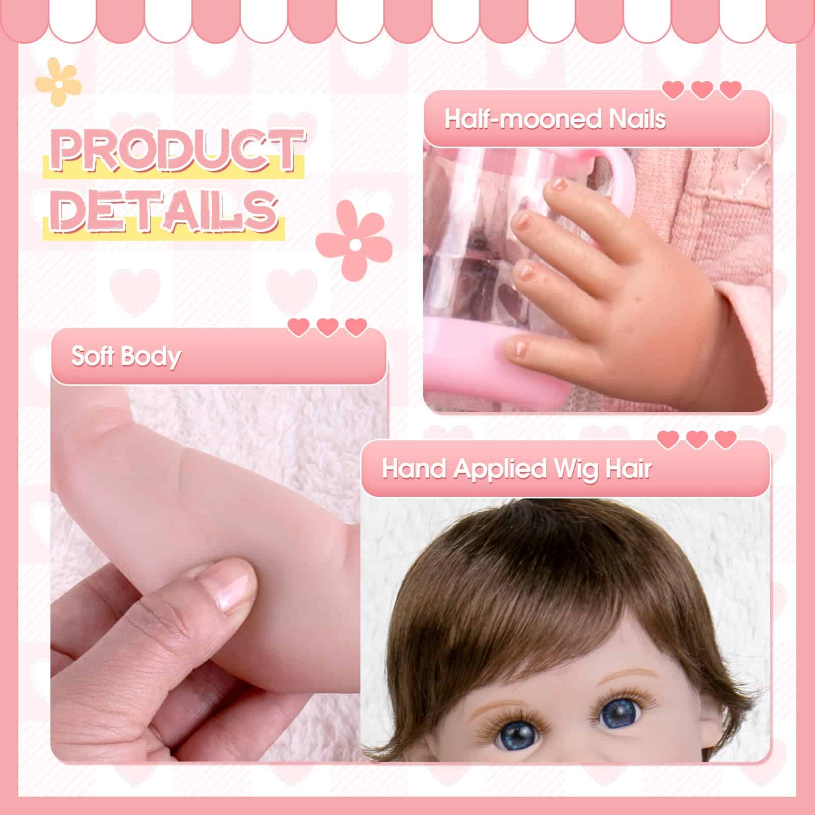 Muñeca Bebé Reborn Aori - Muñeca Realista de Niña de 22 - Imagen 7