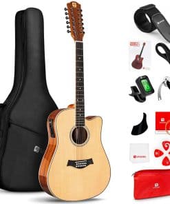 Guitarra de 12 Cuerdas Vangoa, Guitarra Acústica Eléctrica