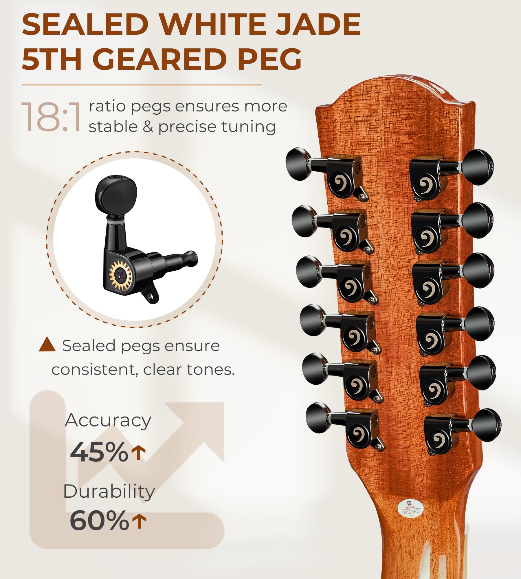 Guitarra de 12 Cuerdas Vangoa, Guitarra Acústica Eléctrica - Imagen 5