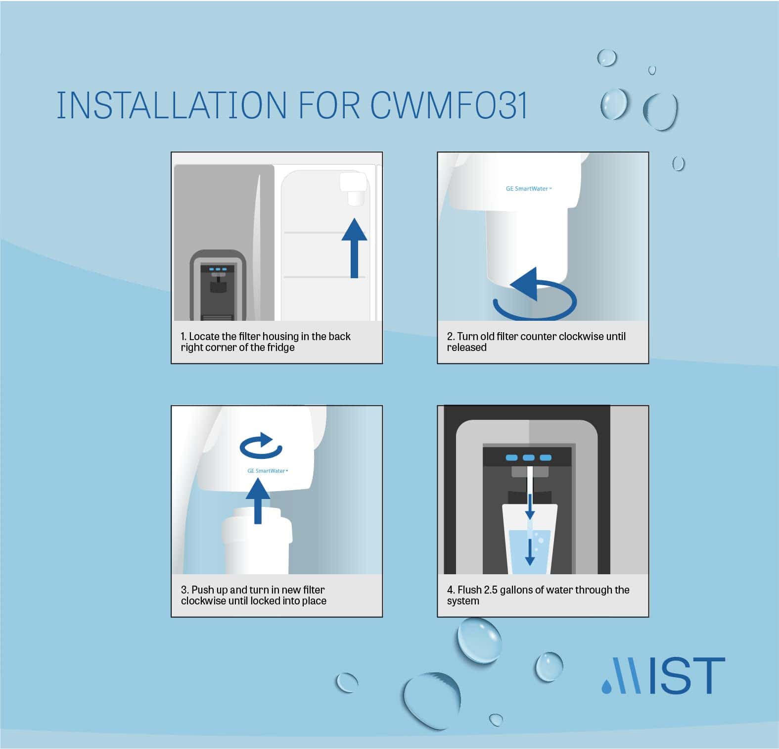Filtro de Agua de Repuesto MIST MWF para GE, Filtro de Agua - Imagen 8