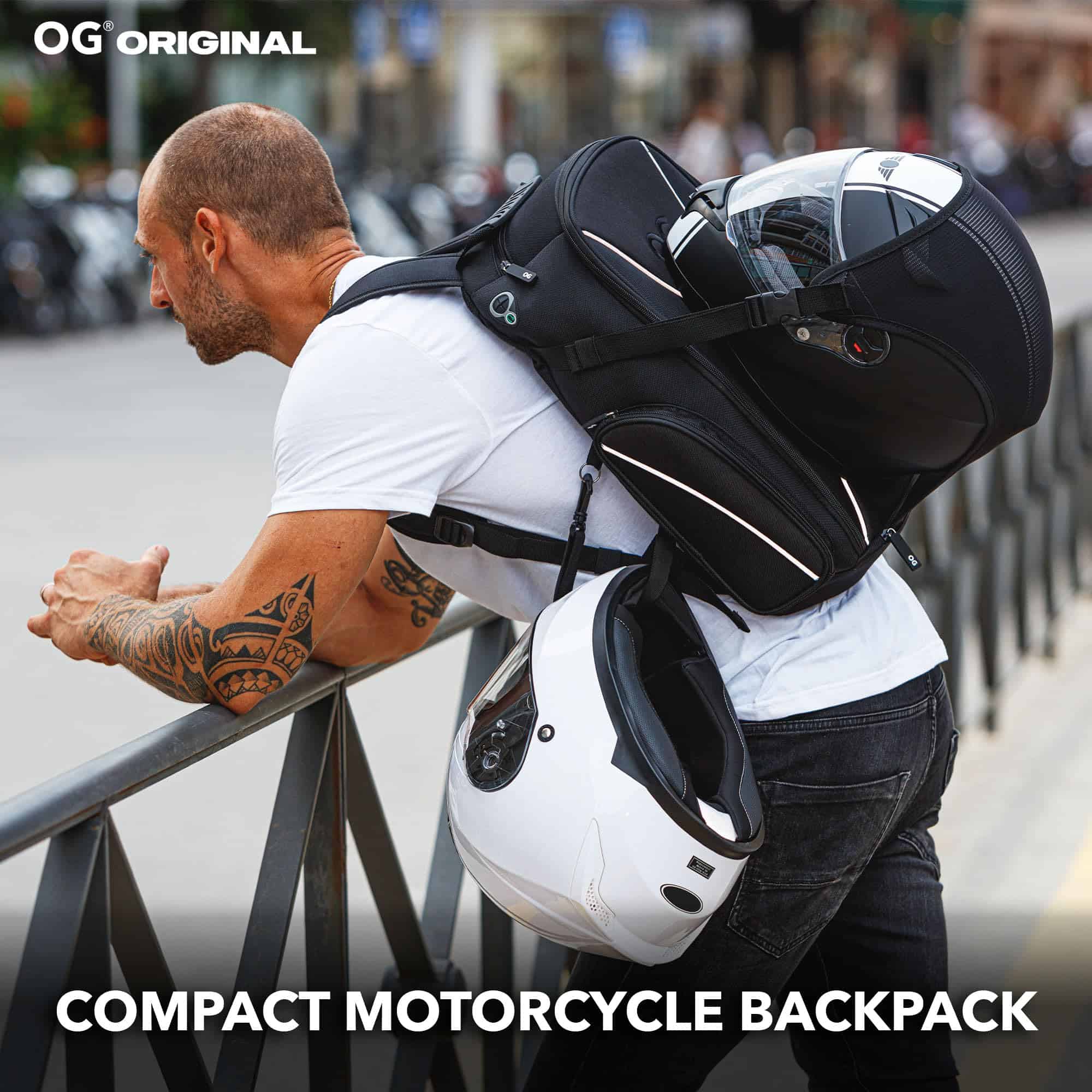 Mochila de Motocicleta OG Original GO Negro Impermeable, - Imagen 3