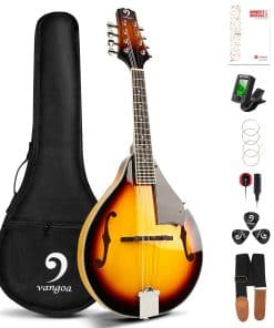 Mandolina Acústica Estilo A Vangoa Sunburst, 8 Cuerdas con