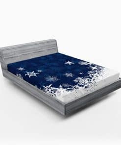 Sábana Ajustable Lunarable Snowflake, Tema de Invierno