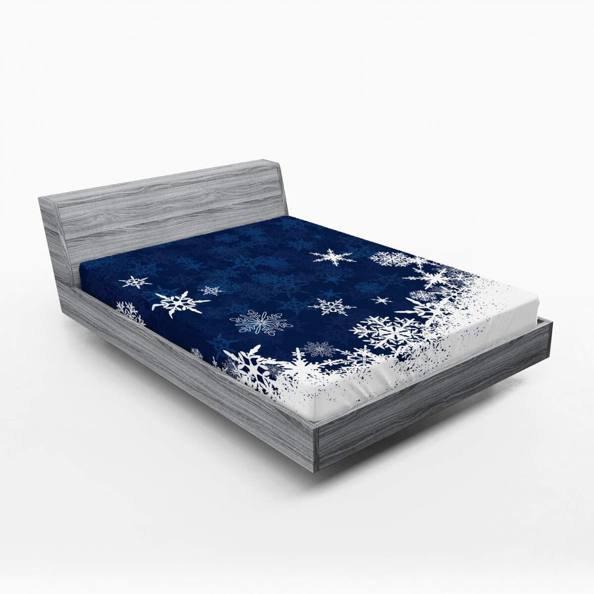 Sábana Ajustable Lunarable Snowflake, Tema de Invierno