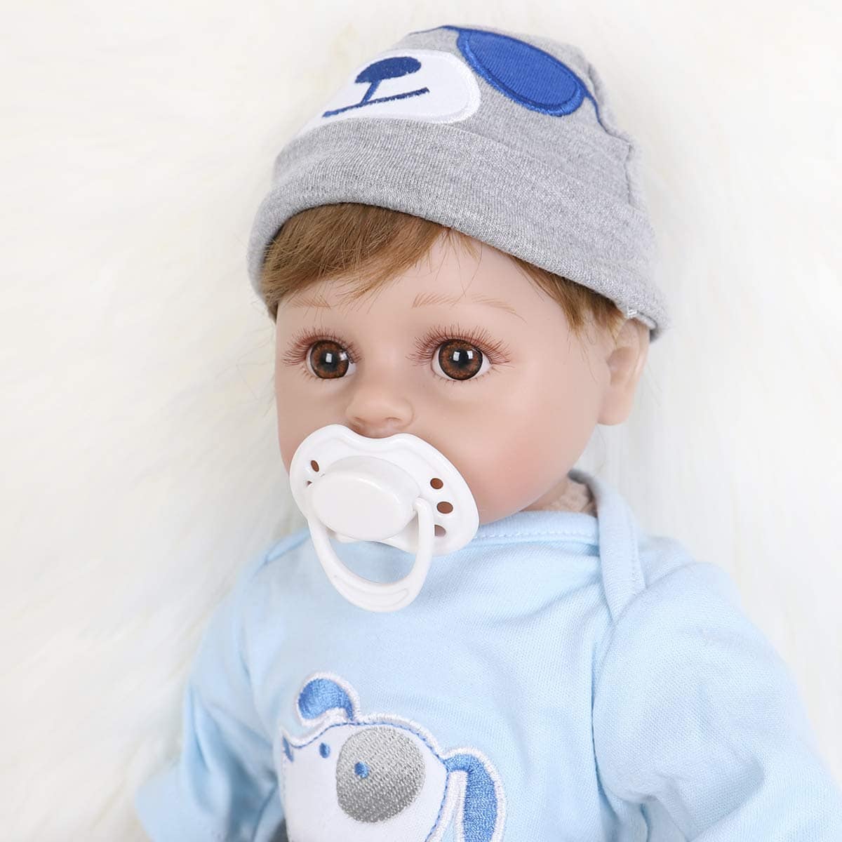 ENADOLL Muñeco Bebé Realista de Silicona y Vinilo Azul - Imagen 3