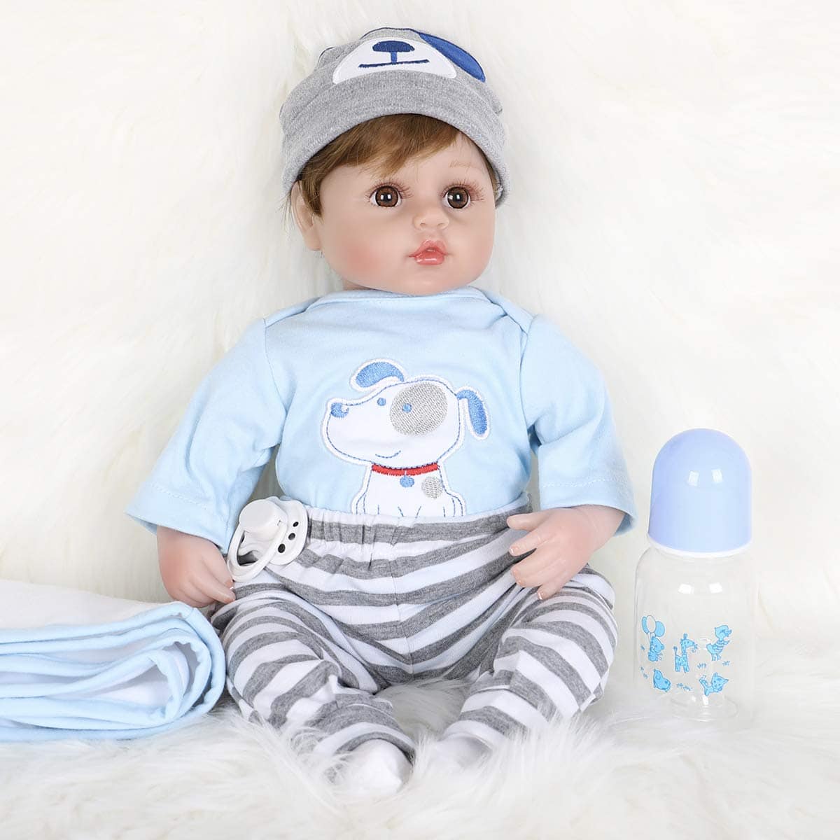 ENADOLL Muñeco Bebé Realista de Silicona y Vinilo Azul - Imagen 4