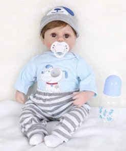 ENADOLL Muñeco Bebé Realista de Silicona y Vinilo Azul