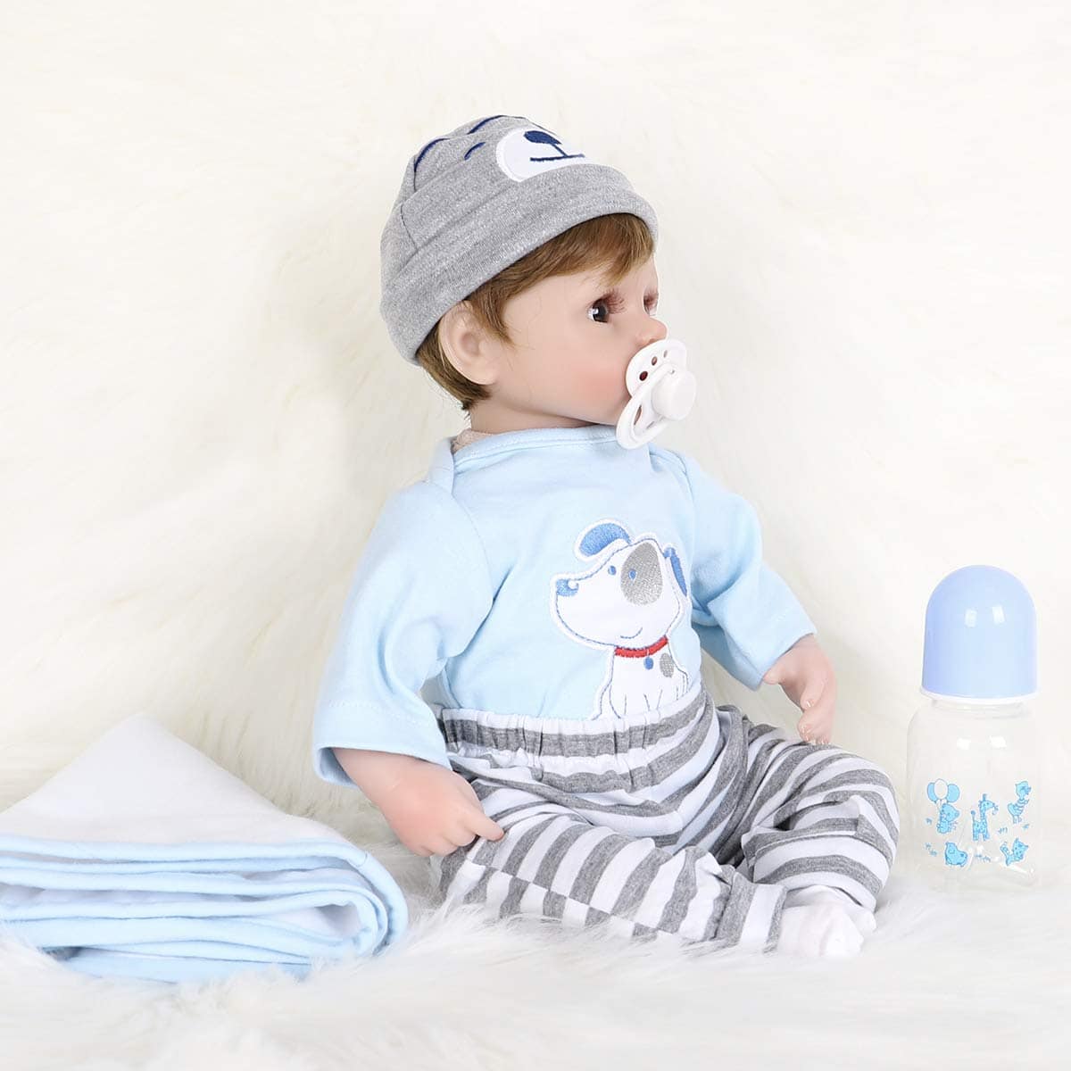 ENADOLL Muñeco Bebé Realista de Silicona y Vinilo Azul - Imagen 6