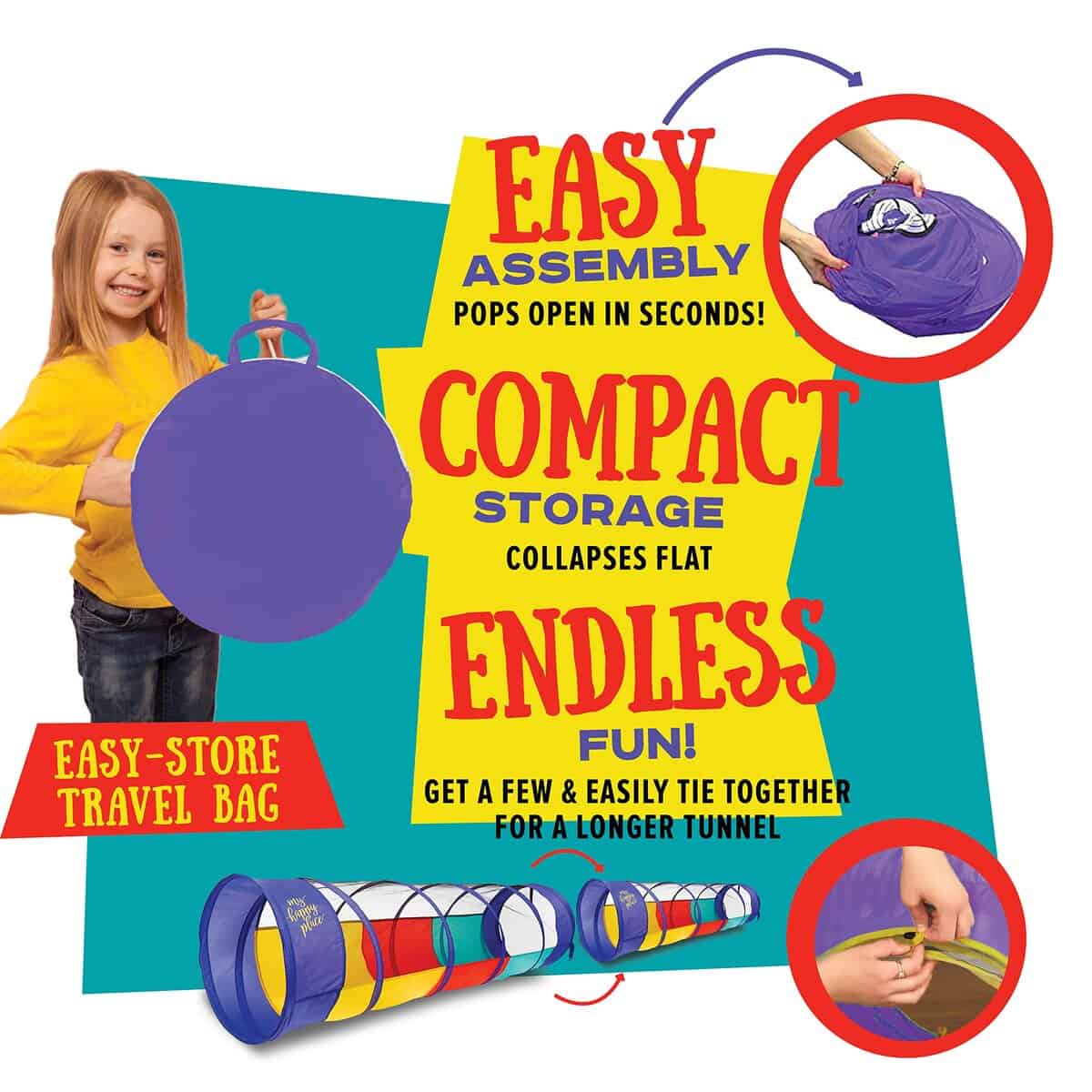 Túnel de juego multicolor Kiddey para niños (6�) � Tienda - Imagen 5