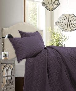 Juego de Edredón de Terciopelo con Diseño de Diamante de