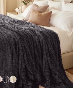 Manta de Cama The Connecticut Home Co, -Gris (Shag)