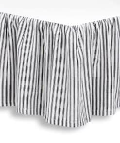 Faldón de Cama de Algodón Tejido a Rayas Blancas y Negras