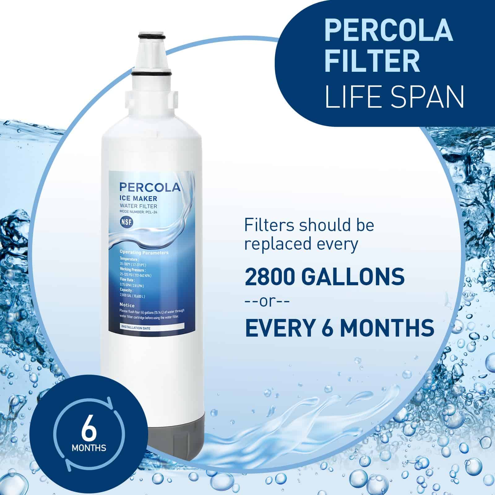 Filtro de agua para fabricador de hielo PERCOLA Sub-Zero - Imagen 4