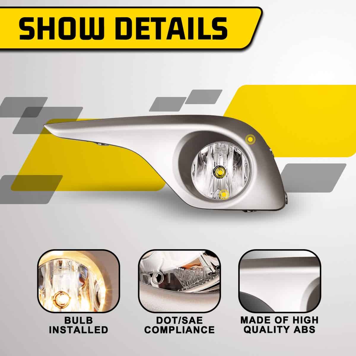 Luces antiniebla AUTOWIKI para Toyota Highlander 2011-2013 - Imagen 4