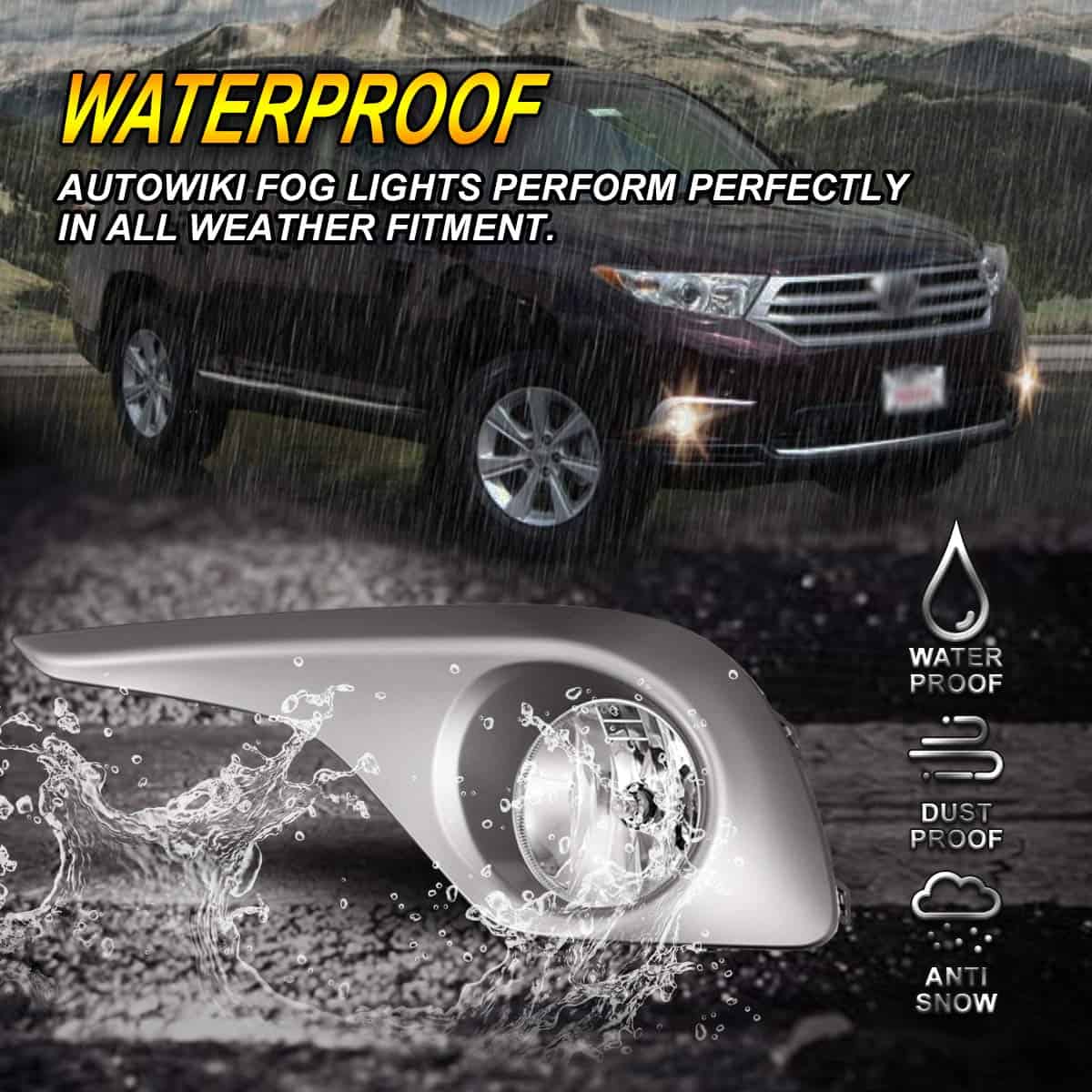 Luces antiniebla AUTOWIKI para Toyota Highlander 2011-2013 - Imagen 8