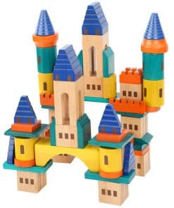 Juego de Bloques de Construcción de Castillo de Madera,