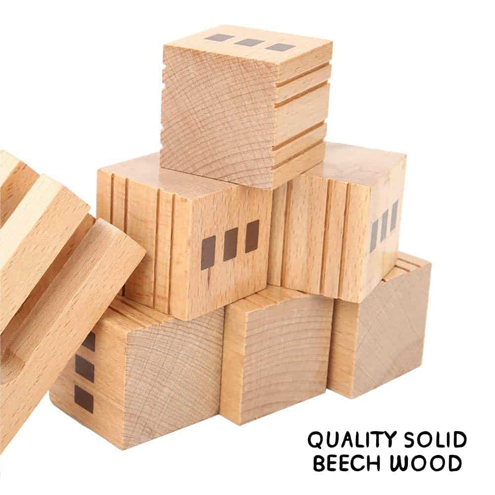 Juego de Bloques de Construcción de Castillo de Madera, - Imagen 6