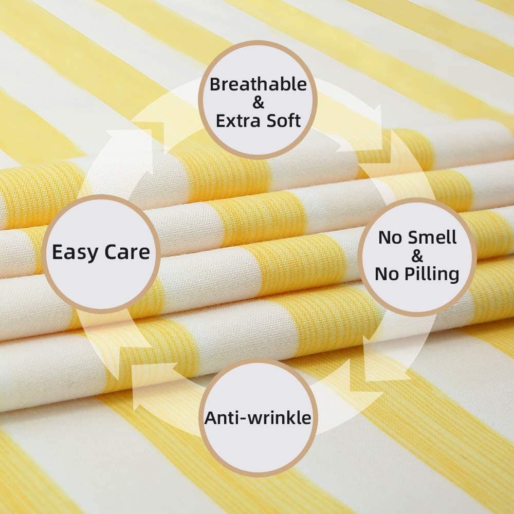 Juego de Sábanas de Microfibra a Rayas de 4 Piezas de la - Imagen 6