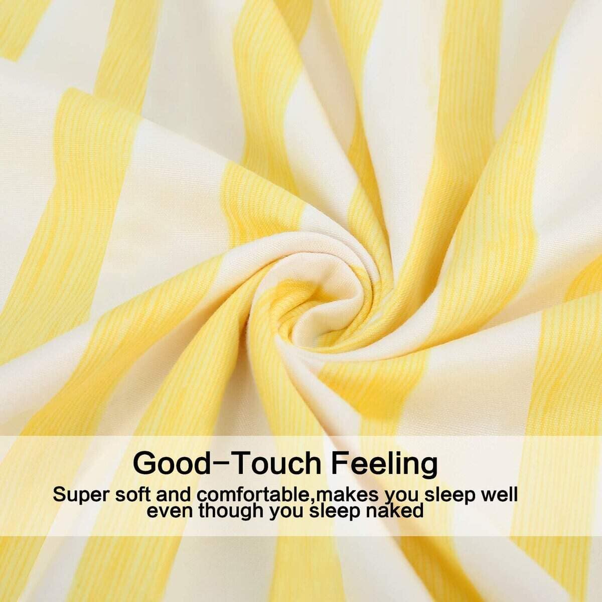 Juego de Sábanas de Microfibra a Rayas de 4 Piezas de la - Imagen 5